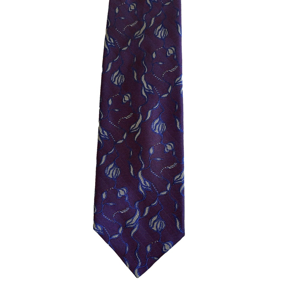 Robert Talbott‎ Studio Nordstrom Silk Purple Paisley Floral Mens Tie 4" x 57"